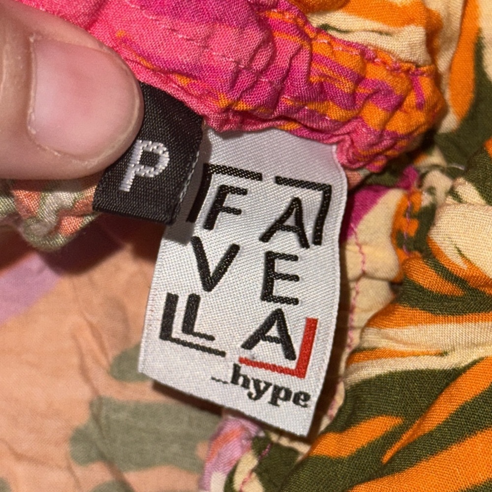 Favela Hype Pink Floral Halter Hi-Lo Dress Brazilian DesignerTropical Size Small - Picture 13 of 13